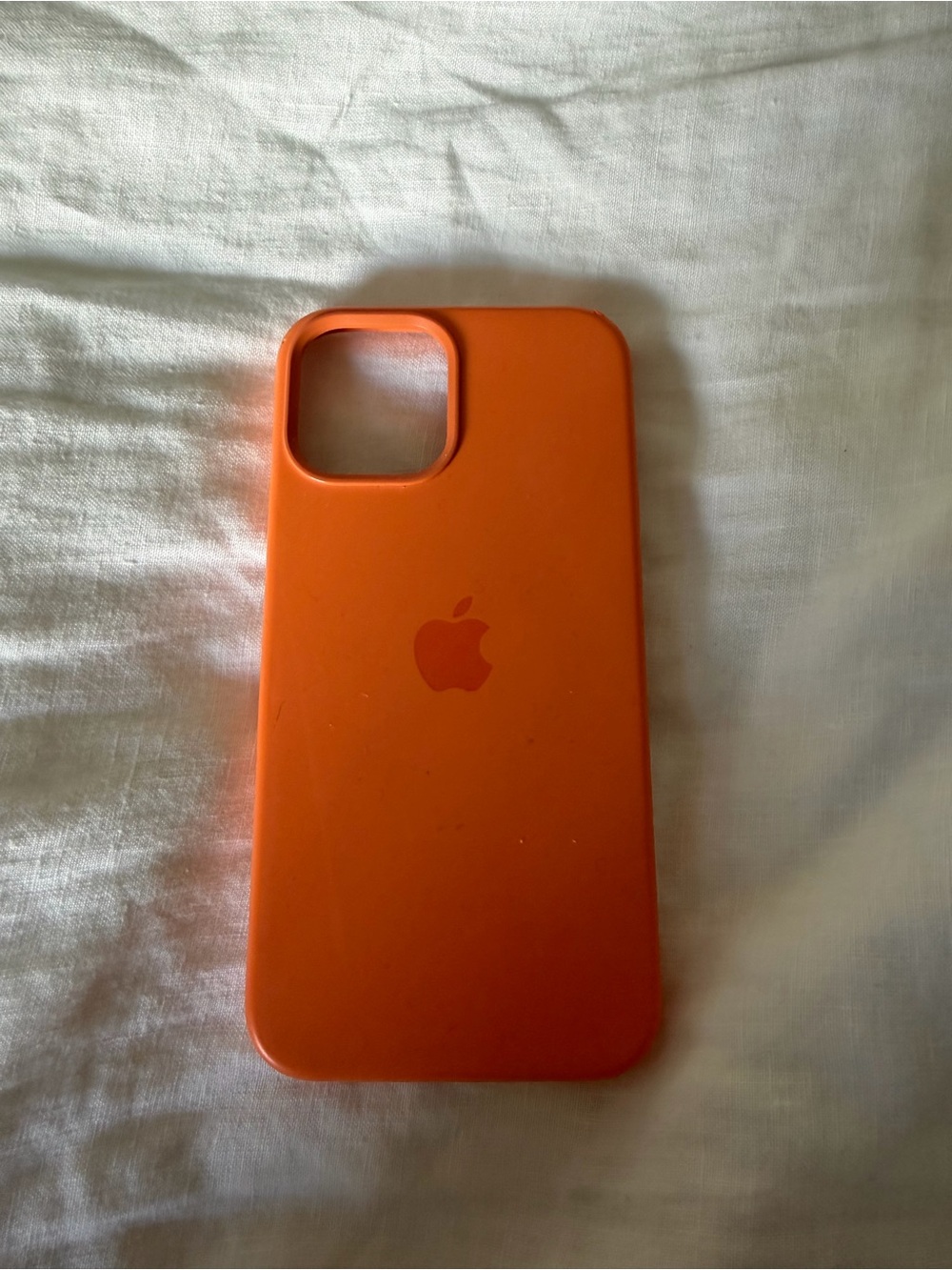 Apple Orange Silicone iPhone 12 pro max Case with Apple Logo